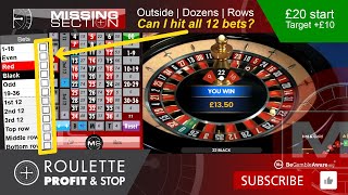 How I won on all 12 bets Outside Dozens Rows #roulette ROULETTE Profit and Stop