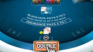 CRAZIEST DOUBLE DOWN ON FIRST PERSON BLACKJACK!! (PROFIT)