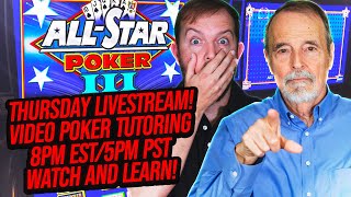 🔴 LIVE Video Poker Tutoring! Learn To Play With The Jackpot Gents!