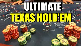 ULTIMATE TEXAS HOLD’EM! 2 out of 3 players win! Guess who loses!