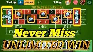 NEVER MISS Unlimited Win Strategy🌹 || Roulette Strategy To Win || Roulette