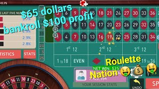 Super low bank roll $100 dollars Roulette strategy to win Roulette Nation 🤑💰🤑