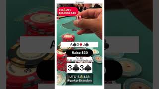 33 b – a bluffy cBet – #pokerbrandon #poker #pokerstrategy  #pokerreels #pokertips #AA  #pokerhands