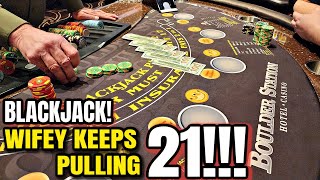 👉 My Gambling Wife Plays BLACKJACK w/ Me & Wins Again!!!
