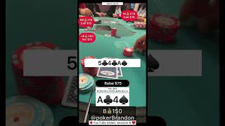 A4 o – gods hate me – #pokerbrandon #poker #pokerstrategy  #pokerreels #pokertips #AA  #pokerHands