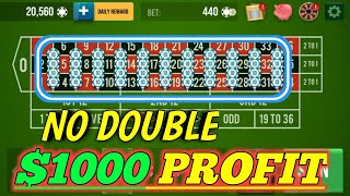 No Double $1000 Profit in Just Minutes 💪  || Roulette Strategy To Win || Roulette