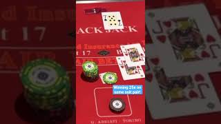 #blackjack and hitting same suit pair for 25x the #bet ! #gambling #cruiseship