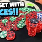 Pocket ACES & we flop TOP SET!! (Texas Poker) | Poker Vlog #211