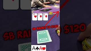 Would you ever do THIS with ACES? #poker #texasholdem #pokervlog #pokerpro #pokerstars #shorts