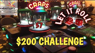 Live Bubble Craps from Century Casino – $200 CHALLENGE! 57!!
