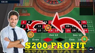 $200 Profit Just Minutes 🌹👌 || Roulette Strategy To Win || Roulette Tricks