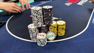 ALL IN on the FIRST HAND vs WESLEY! MULTIPLE HUGE POTS! Poker Vlog 194