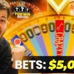Huge $5,000 Bets On Blackjack, Roulette, & Crazy Time!!!