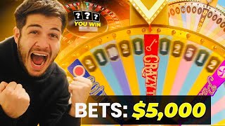 Huge $5,000 Bets On Blackjack, Roulette, & Crazy Time!!!