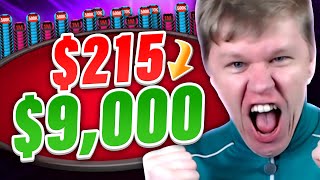 Can I Turn $215 into $9000+ in a High Stakes Poker Tournament?!