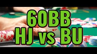 60BB HJ vs BU – Breaking down MONOTONE strategy –  No Limit Texas Holdem Poker Coaching