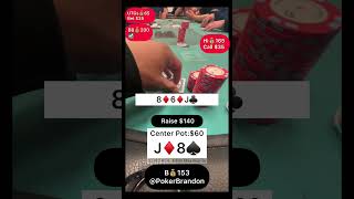 J8 o – Norm jus’ fold – #pokerbrandon #poker #pokerstrategy  #pokerreels #pokertips #AA  #bluff