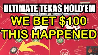 ULTIMATE TEXAS HOLD ‘EM in LAS VEGAS! WE BET $100 & THIS HAPPENED!