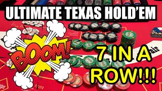 ULTIMATE TEXAS HOLD’EM in LAS VEGAS! BOOM!!!! 7 IN A ROW!