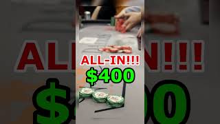 $400 BLUFF W/ OUR FAVORITE HAND! #shorts #poker