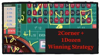2 Corner + 1 Dozen Roulette Winning Strategy. Online Roulette Win system with Bank roll Management