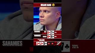 Ilari Sahamies and an Amateur play an INSANE hand 🤯 #PokerStars #InsaneHand