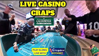 Part 2! Live Casino Craps inside the California Hotel and Casino, Las Vegas. Crapsee Code: W2E4W2