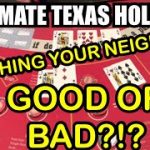 ULTIMATE TEXAS HOLD’EM in LAS VEGAS! MATCHING NEIGHBOR CARDS BAD or GOOD?! #poker #vegas