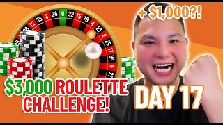 $3,000 Roulette Challenge: I Used A SPLITS Strategy From The Roulette Master To Hit $1000?! (Day 17)