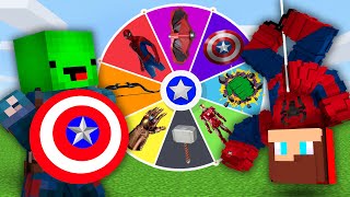The Roulette of SUPERHERO Weapons – in Minecraft – Maizen JJ and mikey (Nico & Cash Omz)