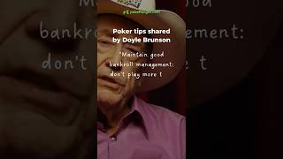 Poker Tip by Doyle Brunson #1 #poker