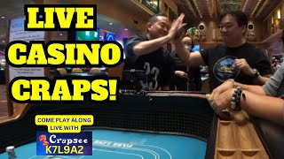 Live Casino Craps at the Orleans Hotel and Casino in Las Vegas.  Crapsee Code: K7L9A2