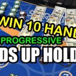HEADS UP (ULTIMATE TEXAS HOLD’EM) HOLD’EM in LAS VEGAS!! CHASING THAT $34,800 PROGRESSIVE