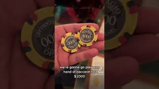 Winning $2000 in 20 seconds! #lasvegas #gambling #baccarat #fun #money #fyp