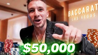 STEVEWILLDOIT INSANE TURNAROUND AND WIN $50,000 ON BACCARAT IN LAS VEGAS!