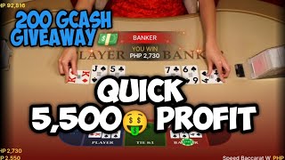 BACCARAT STRATEGY | QUICK 5,500💰💸 USING THIS STRATEGY!!! #gcash #GIVEAWAY #evolution