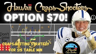 $15 Craps Table? Well you’re gonna need Options so here’s the Option $70 Craps Betting Strategy.