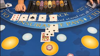 Blackjack | $100,000 Buy In | UNBELIEVABLE HIGH ROLLER SESSION! Getting Blackjack But It’s Too Late!