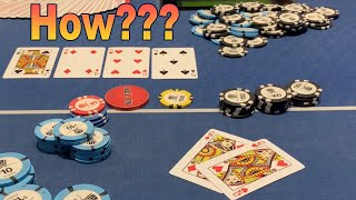 First Hand I Win ENORMOUS ALL IN Pot In Unbelievable Way! Famous Opponents!! Poker Vlog Ep 260