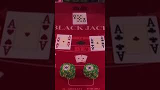 $350 #blackjack bet and splitting Aces! #gambling