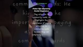 Poker Tip by Daniel Negreanu #1 #poker